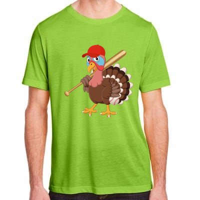 Turkey Baseball Pilgrim Thanksgiving Thankful Grateful Gift Adult ChromaSoft Performance T-Shirt