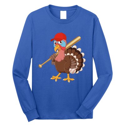 Turkey Baseball Pilgrim Thanksgiving Thankful Grateful Gift Long Sleeve Shirt