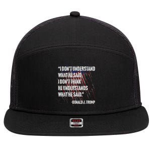 Trump Biden Presidential Debate 2024 Funny Quote 7 Panel Mesh Trucker Snapback Hat