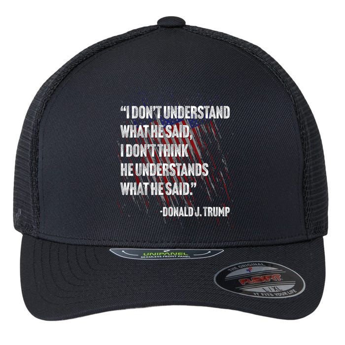 Trump Biden Presidential Debate 2024 Funny Quote Flexfit Unipanel Trucker Cap