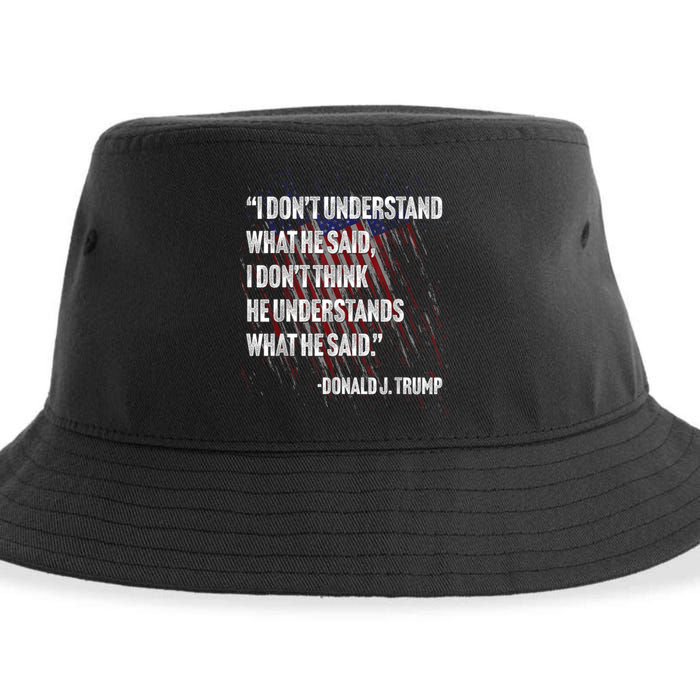 Trump Biden Presidential Debate 2024 Funny Quote Sustainable Bucket Hat