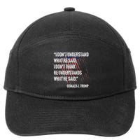 Trump Biden Presidential Debate 2024 Funny Quote 7-Panel Snapback Hat