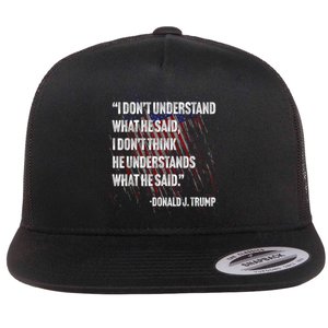 Trump Biden Presidential Debate 2024 Funny Quote Flat Bill Trucker Hat