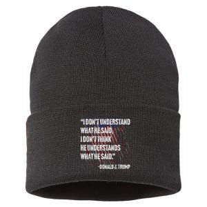 Trump Biden Presidential Debate 2024 Funny Quote Sustainable Knit Beanie