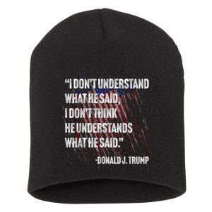 Trump Biden Presidential Debate 2024 Funny Quote Short Acrylic Beanie