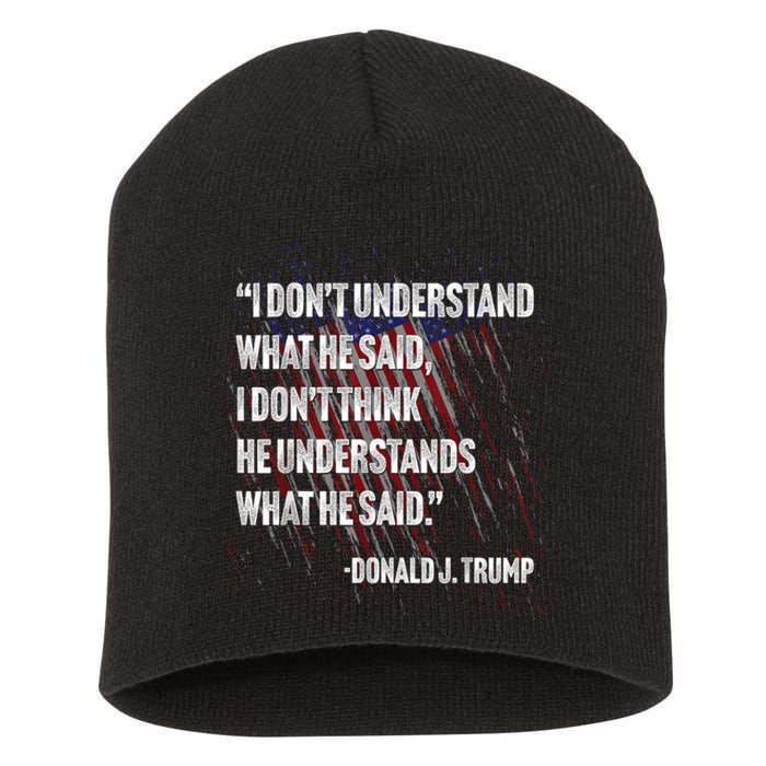 Trump Biden Presidential Debate 2024 Funny Quote Short Acrylic Beanie