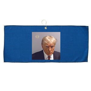 The Booking Photo Of Donald Trump Large Microfiber Waffle Golf Towel