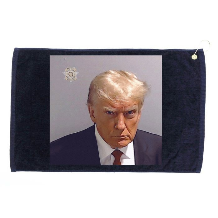 The Booking Photo Of Donald Trump Grommeted Golf Towel