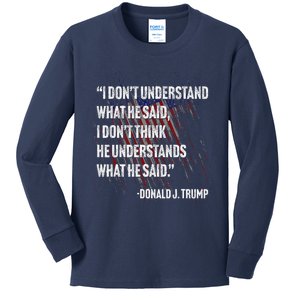 Trump Biden Presidential Debate 2024 Funny Kids Long Sleeve Shirt