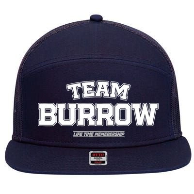 Team Burrow Proud Family Surname, Last Name Team Burrow 7 Panel Mesh Trucker Snapback Hat