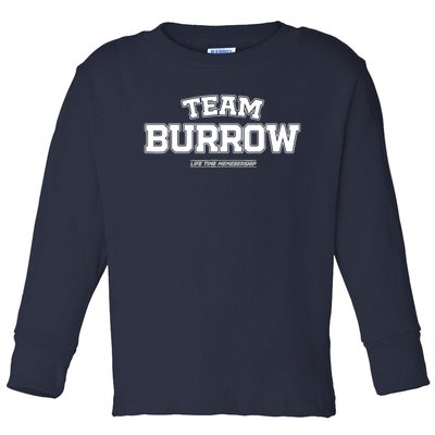 Team Burrow Proud Family Surname, Last Name Team Burrow Toddler Long Sleeve Shirt