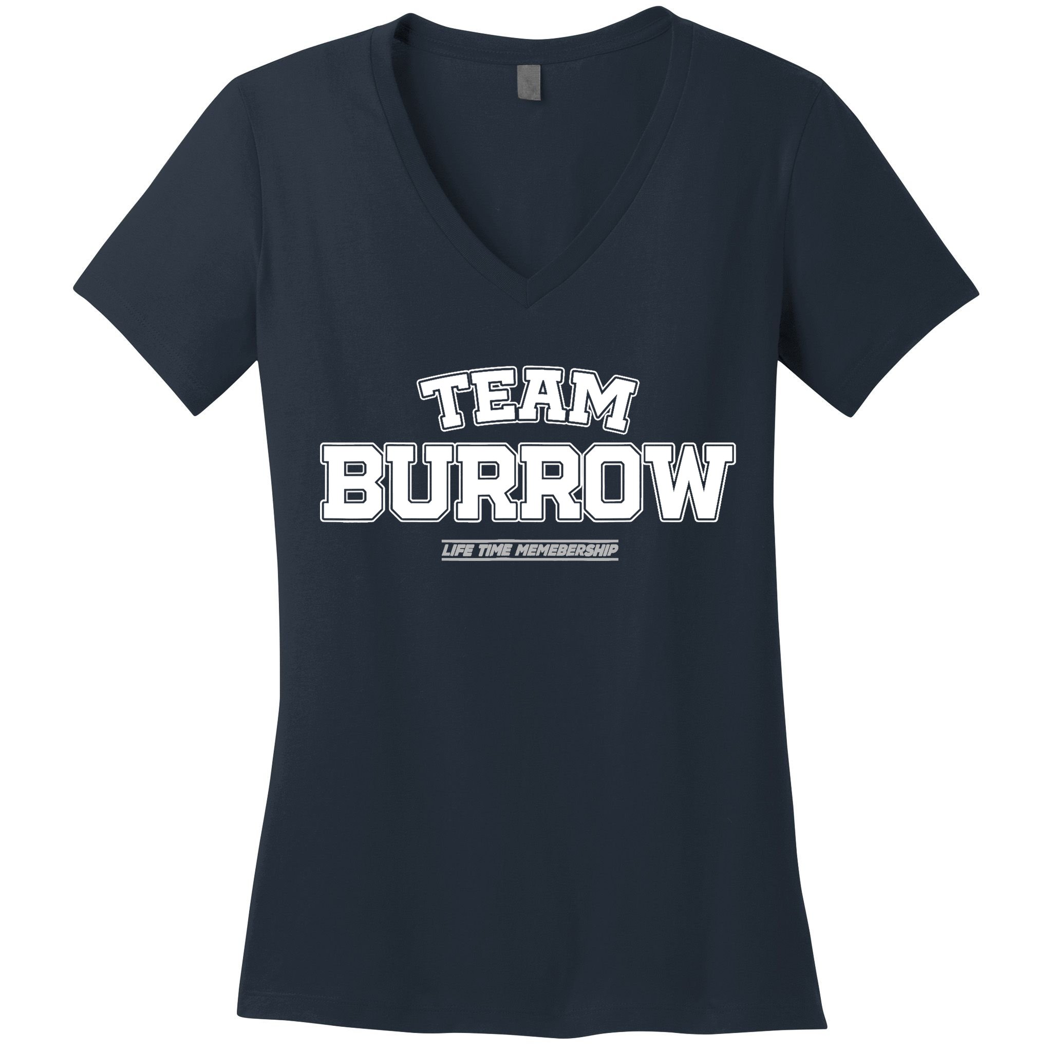 Team Burrow Proud Family Surname, Last Name Team Burrow Women's V-Neck T-Shirt