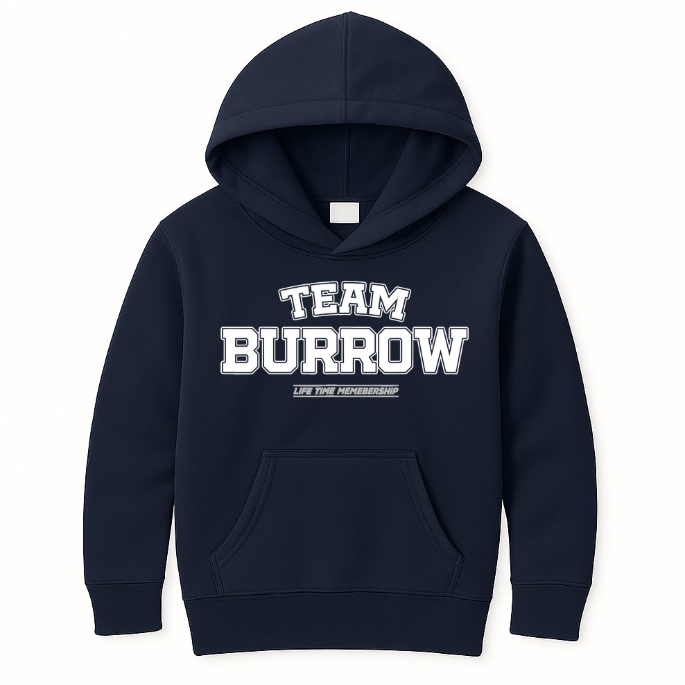 Team Burrow Proud Family Surname, Last Name Team Burrow Kids Hoodie