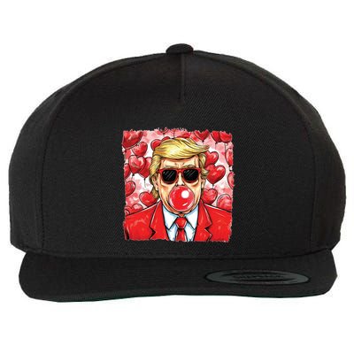 Trump Blowing Patriotic Political Republican Maga 47th Wool Snapback Cap