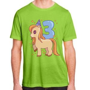 Third Birthday Pony Gift Adult ChromaSoft Performance T-Shirt