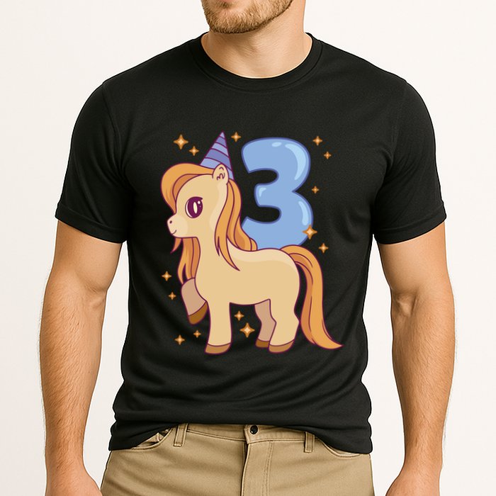 Third Birthday Pony Gift Cooling Performance Crew T-Shirt