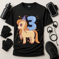 Third Birthday Pony Gift Cooling Performance Crew T-Shirt