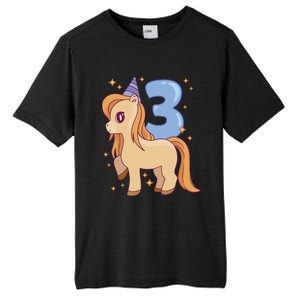 Third Birthday Pony Gift Tall Fusion ChromaSoft Performance T-Shirt