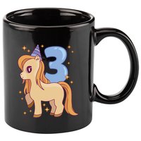 Third Birthday Pony Gift 11oz C Handle Ceramic Mug