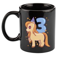 Third Birthday Pony Gift 11oz C Handle Ceramic Mug
