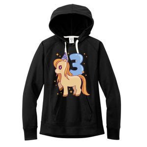 Third Birthday Pony Gift Women's Fleece Hoodie