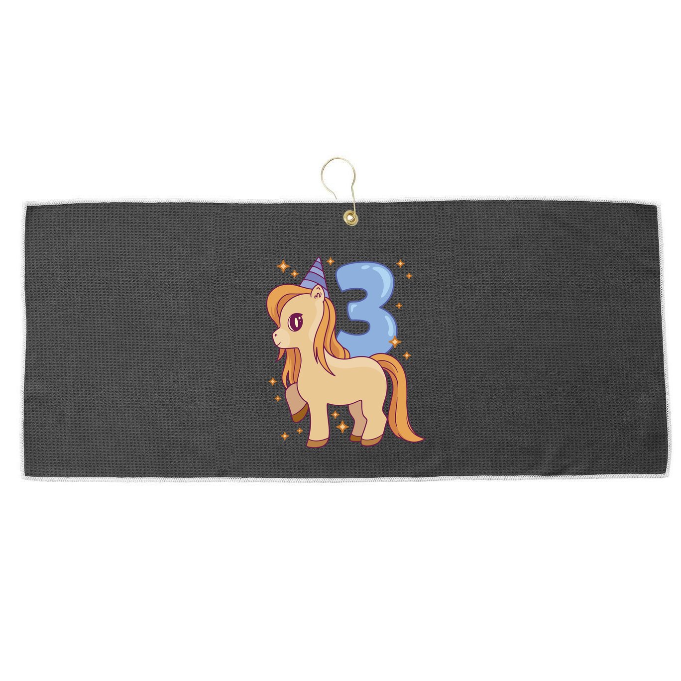 Third Birthday Pony Gift Large Microfiber Waffle Golf Towel