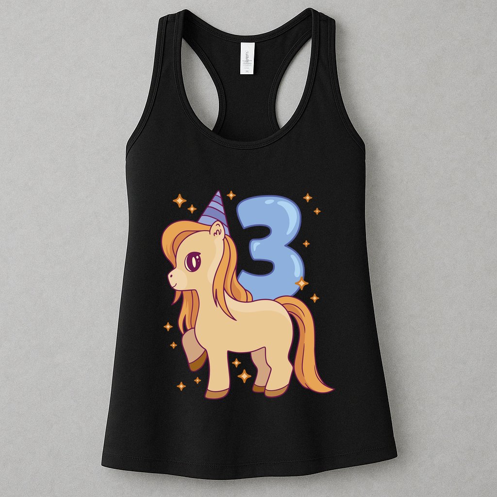 Third Birthday Pony Gift Womens Tank Top