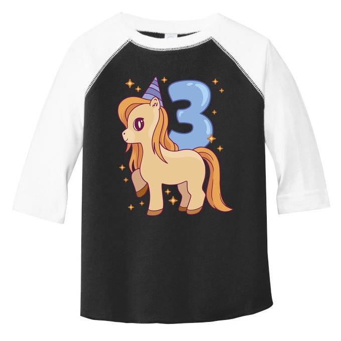 Third Birthday Pony Gift Toddler Fine Jersey T-Shirt