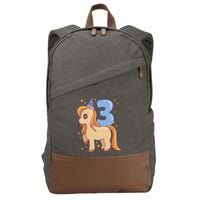 Third Birthday Pony Gift Cotton Canvas Backpack