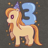 Third Birthday Pony Gift Cotton Canvas Backpack