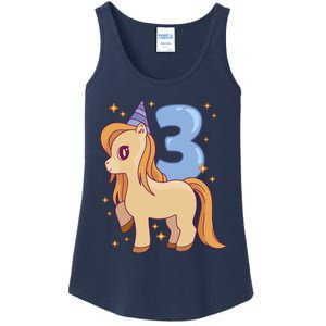 Third Birthday Pony Gift Ladies Essential Tank