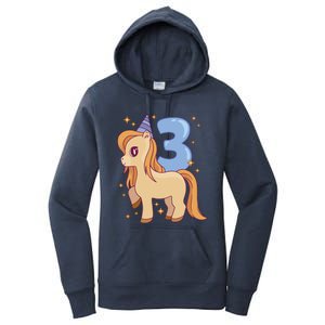 Third Birthday Pony Gift Women's Pullover Hoodie