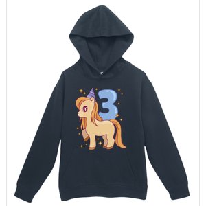 Third Birthday Pony Gift Urban Pullover Hoodie