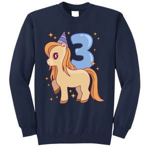 Third Birthday Pony Gift Tall Sweatshirt