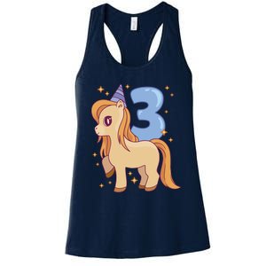 Third Birthday Pony Gift Women's Racerback Tank