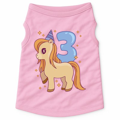 Third Birthday Pony Gift Doggie Tank