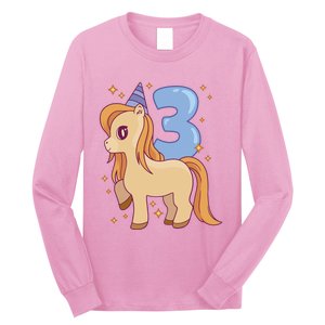 Third Birthday Pony Gift Long Sleeve Shirt