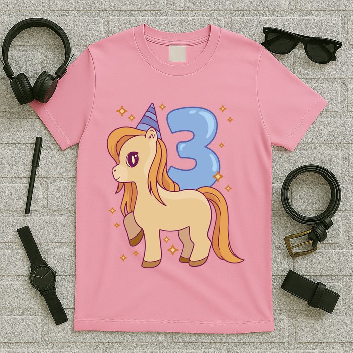 Third Birthday Pony Gift T-Shirt
