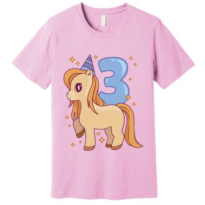 Third Birthday Pony Gift Premium T-Shirt
