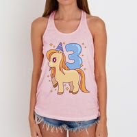 Third Birthday Pony Gift Women's Knotted Racerback Tank