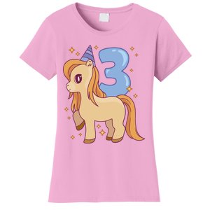 Third Birthday Pony Gift Women's T-Shirt