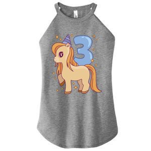 Third Birthday Pony Gift Women's Perfect Tri Rocker Tank