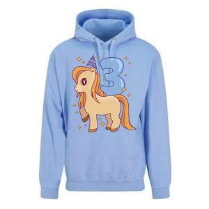 Third Birthday Pony Gift Unisex Surf Hoodie