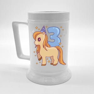 Third Birthday Pony Gift Beer Stein