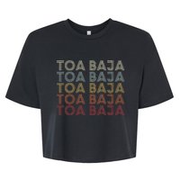 Toa Baja Puerto Rico Toa Baja Pr Vintage Text Bella+Canvas Jersey Crop Tee