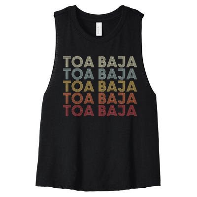 Toa Baja Puerto Rico Toa Baja Pr Vintage Text Women's Racerback Cropped Tank