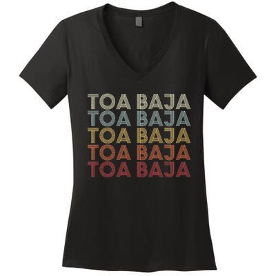 Toa Baja Puerto Rico Toa Baja Pr Vintage Text Women's V-Neck T-Shirt