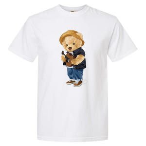 Teddy Bear Plays Guitar | Funny Gifts For Guitar Players Garment-Dyed Heavyweight T-Shirt