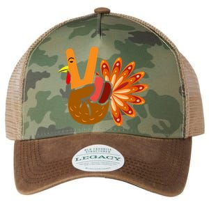 Thanksgiving Blessed Peace Hand Sign Thankful Turkey Gift Legacy Tie Dye Trucker Hat