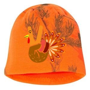 Thanksgiving Blessed Peace Hand Sign Thankful Turkey Gift Kati - Camo Knit Beanie